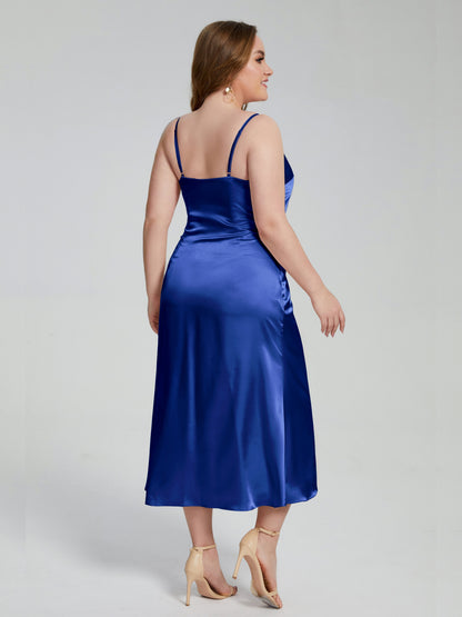 Harley Straps Plus Size Soft Satin Bridesmaid Dresses