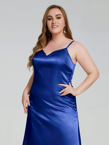 Harley Straps Plus Size Soft Satin Bridesmaid Dresses