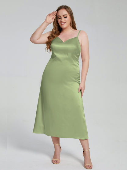 Harley Straps Plus Size Soft Satin Bridesmaid Dresses