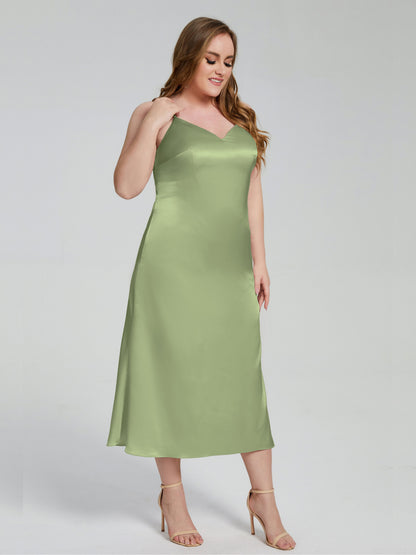 Harley Straps Plus Size Soft Satin Bridesmaid Dresses