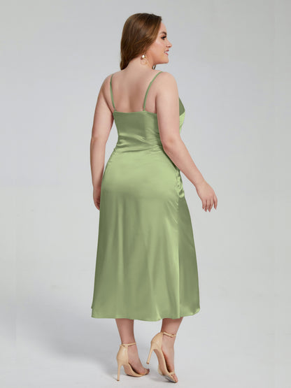 Harley Straps Plus Size Soft Satin Bridesmaid Dresses