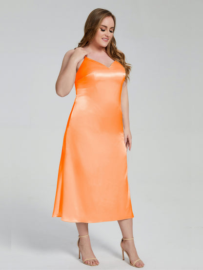 Harley Straps Plus Size Soft Satin Bridesmaid Dresses