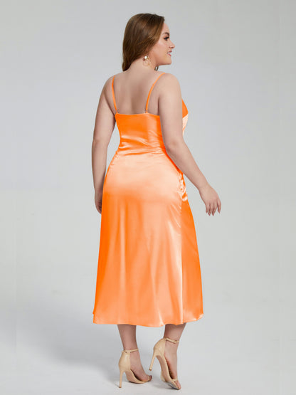Harley Straps Plus Size Soft Satin Bridesmaid Dresses