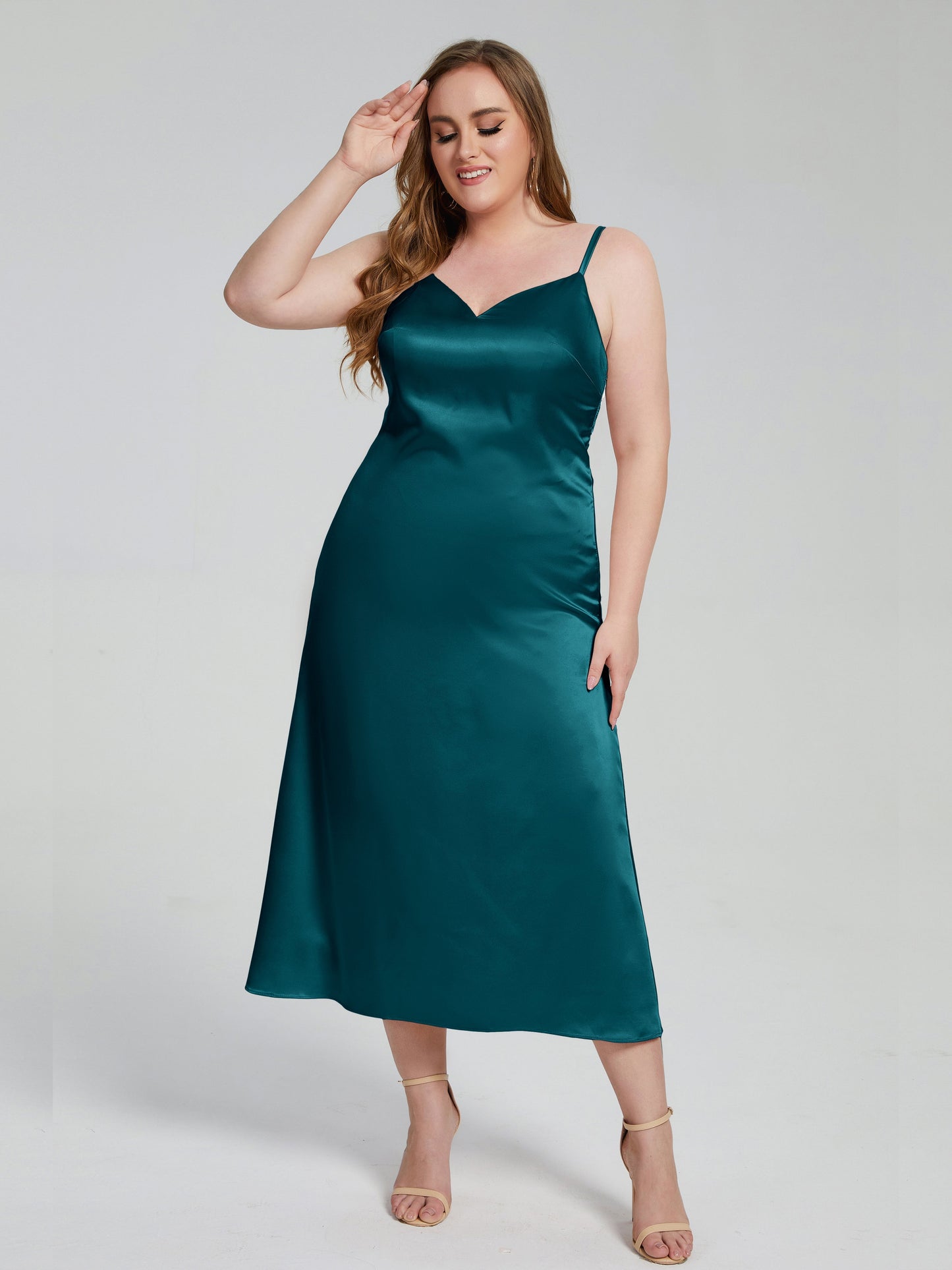 Harley Straps Plus Size Soft Satin Bridesmaid Dresses
