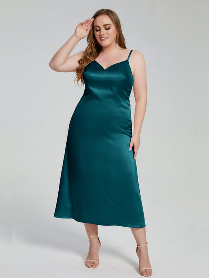 Harley Straps Plus Size Soft Satin Bridesmaid Dresses