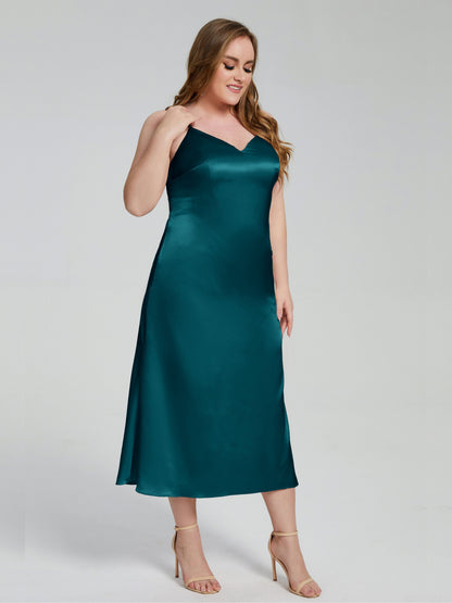 Harley Straps Plus Size Soft Satin Bridesmaid Dresses