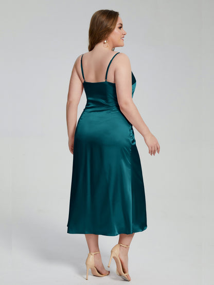 Harley Straps Plus Size Soft Satin Bridesmaid Dresses