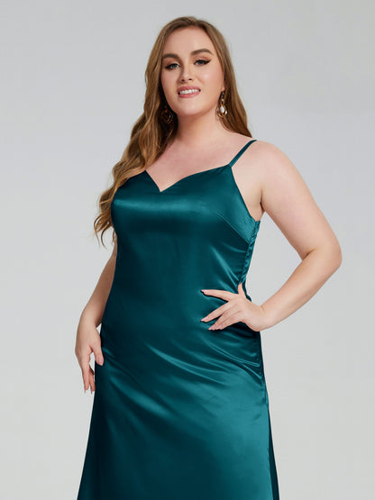 Harley Straps Plus Size Soft Satin Bridesmaid Dresses