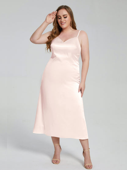 Harley Straps Plus Size Soft Satin Bridesmaid Dresses