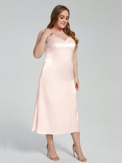 Harley Straps Plus Size Soft Satin Bridesmaid Dresses