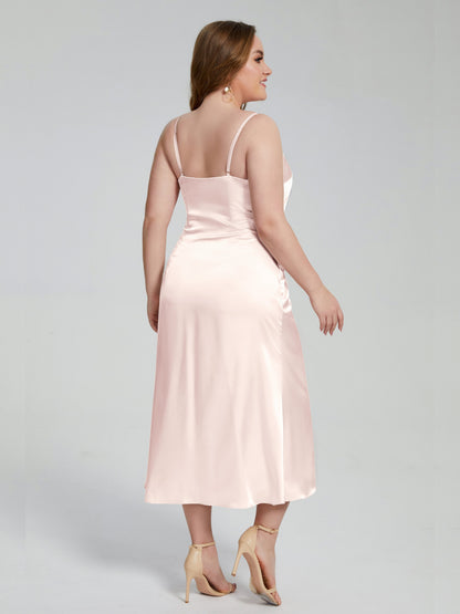 Harley Straps Plus Size Soft Satin Bridesmaid Dresses