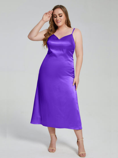 Harley Straps Plus Size Soft Satin Bridesmaid Dresses