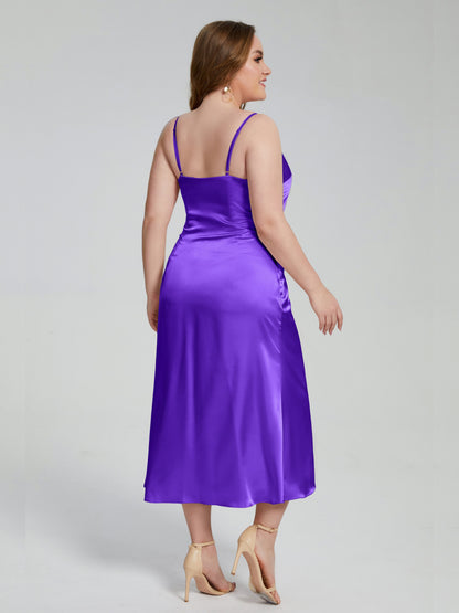 Harley Straps Plus Size Soft Satin Bridesmaid Dresses