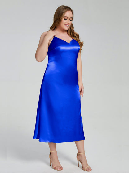 Harley Straps Plus Size Soft Satin Bridesmaid Dresses