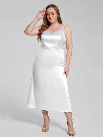 Harley Straps Plus Size Soft Satin Bridesmaid Dresses