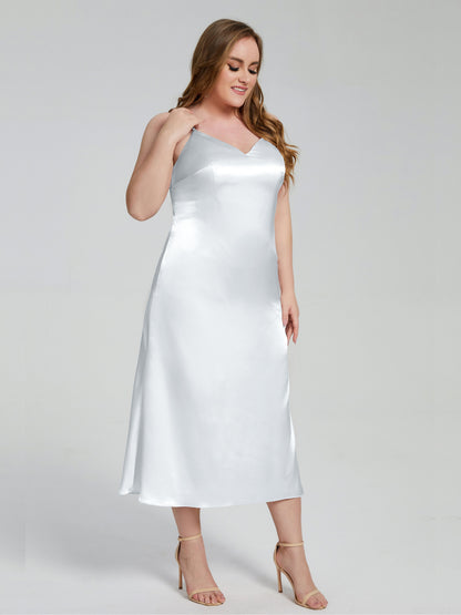 Harley Straps Plus Size Soft Satin Bridesmaid Dresses