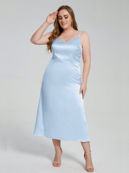 Harley Straps Plus Size Soft Satin Bridesmaid Dresses
