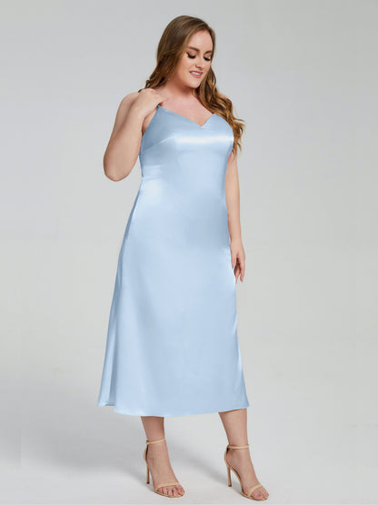 Harley Straps Plus Size Soft Satin Bridesmaid Dresses