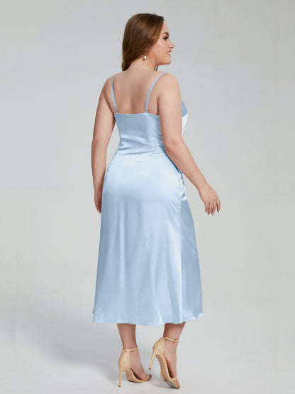 Harley Straps Plus Size Soft Satin Bridesmaid Dresses
