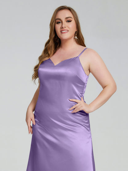 Harley Straps Plus Size Soft Satin Bridesmaid Dresses