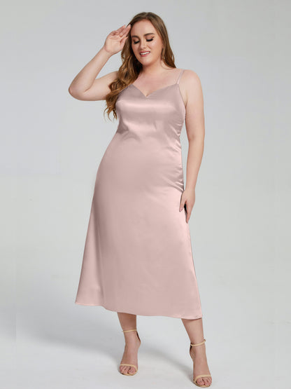 Harley Straps Plus Size Soft Satin Bridesmaid Dresses