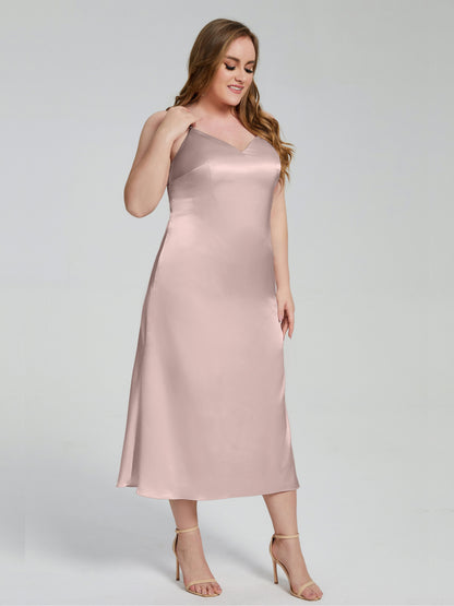 Harley Straps Plus Size Soft Satin Bridesmaid Dresses