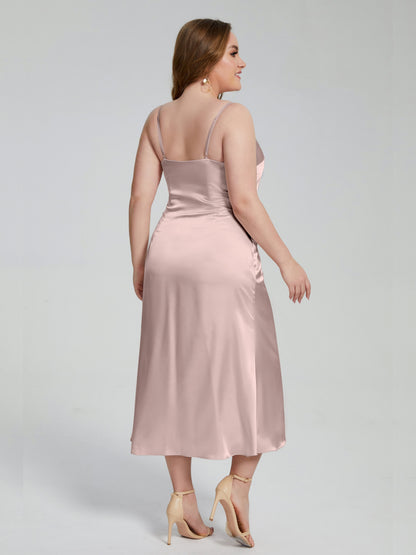 Harley Straps Plus Size Soft Satin Bridesmaid Dresses
