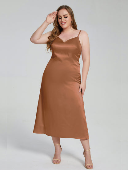 Harley Straps Plus Size Soft Satin Bridesmaid Dresses