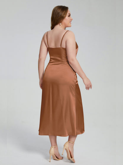 Harley Straps Plus Size Soft Satin Bridesmaid Dresses