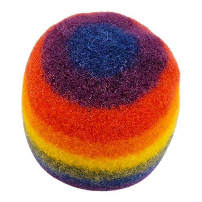 Hat - Felted Wool Cap in Rainbow Stripe (Assorted Sizes) by Snooter-doots