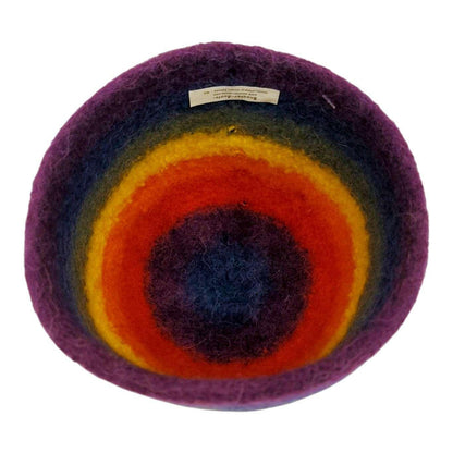 Hat - Felted Wool Cap in Rainbow Stripe (Assorted Sizes) by Snooter-doots