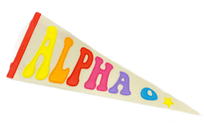 Alpha Omicron Pi Pennant Flag