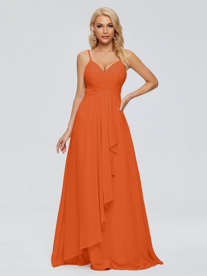 Isla Spaghetti Straps Chiffon Bridesmaid Dresses