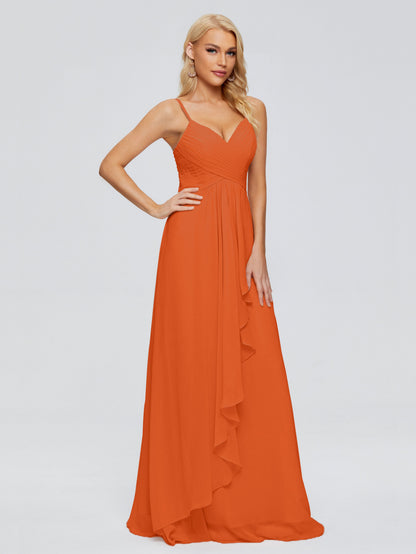 Isla Spaghetti Straps Chiffon Bridesmaid Dresses
