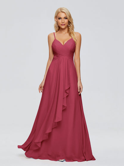 Isla Spaghetti Straps Chiffon Bridesmaid Dresses