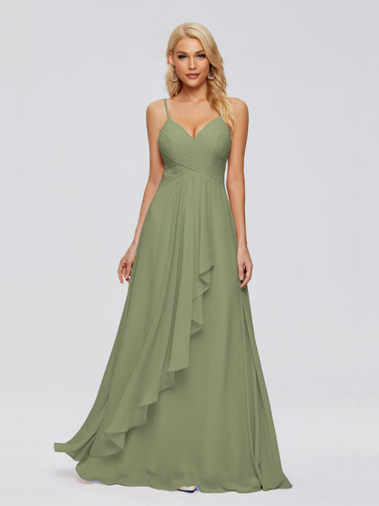 Isla Spaghetti Straps Chiffon Bridesmaid Dresses