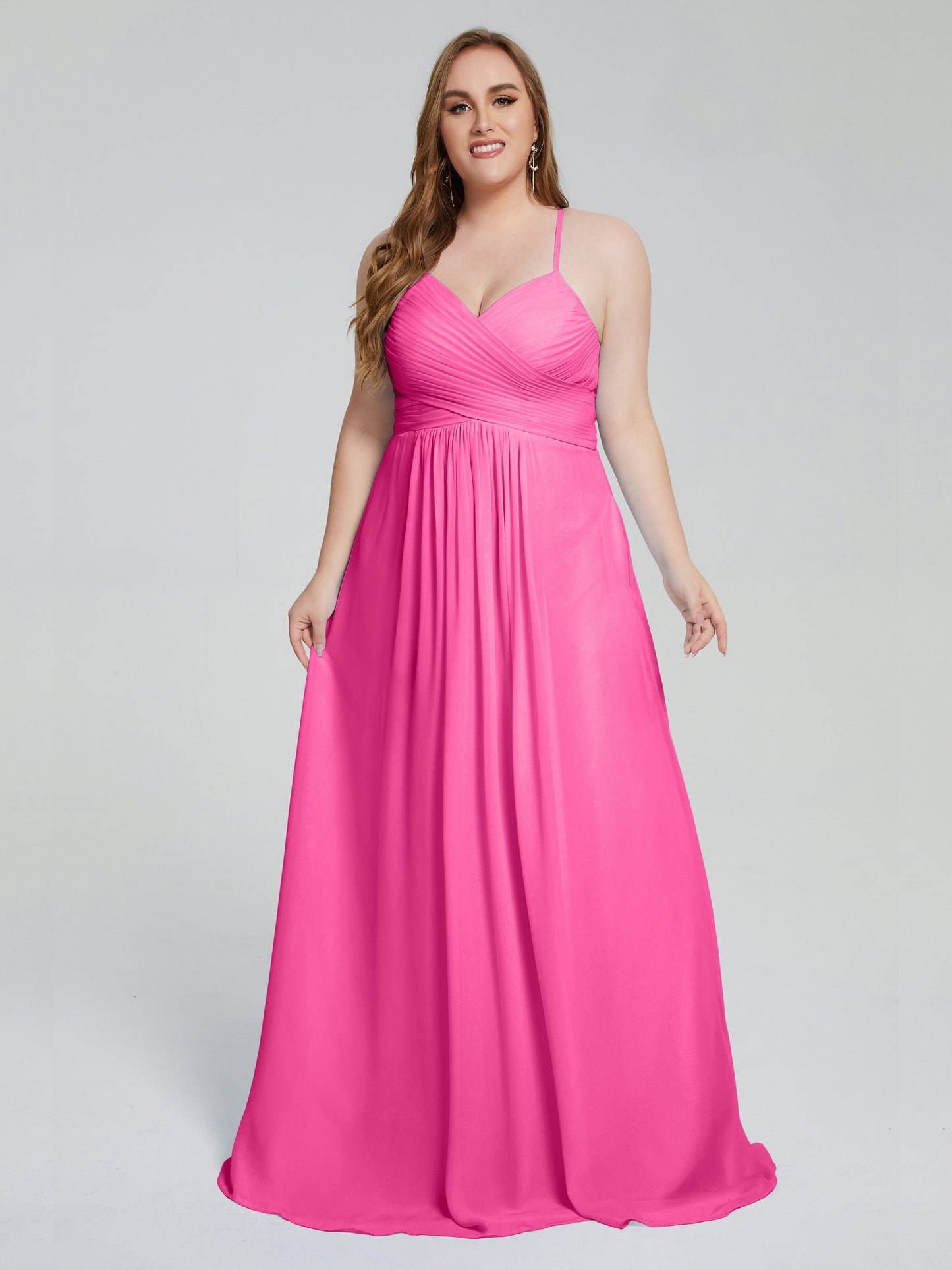 Julianna Modest Spaghetti Straps Plus Size Bridesmaid Dresses