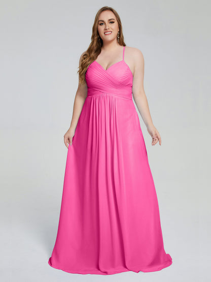 Julianna Modest Spaghetti Straps Plus Size Bridesmaid Dresses