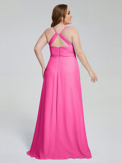 Julianna Modest Spaghetti Straps Plus Size Bridesmaid Dresses