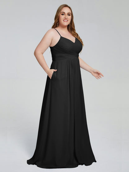 Julianna Modest Spaghetti Straps Plus Size Bridesmaid Dresses