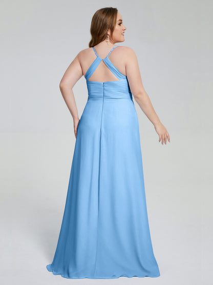 Julianna Modest Spaghetti Straps Plus Size Bridesmaid Dresses