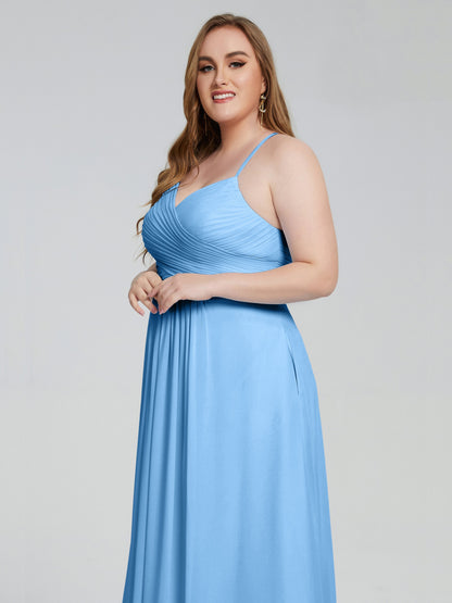 Julianna Modest Spaghetti Straps Plus Size Bridesmaid Dresses
