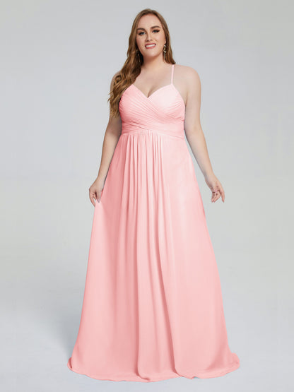 Julianna Modest Spaghetti Straps Plus Size Bridesmaid Dresses