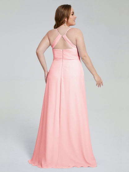 Julianna Modest Spaghetti Straps Plus Size Bridesmaid Dresses