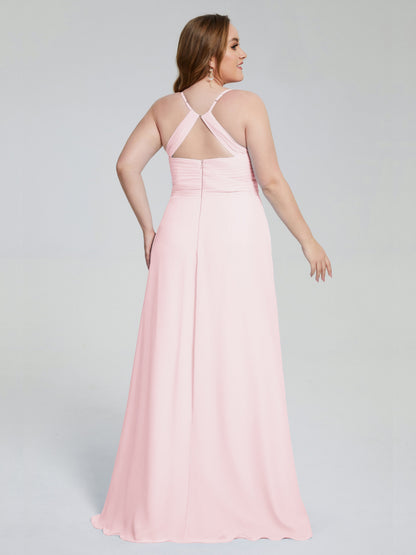 Julianna Modest Spaghetti Straps Plus Size Bridesmaid Dresses