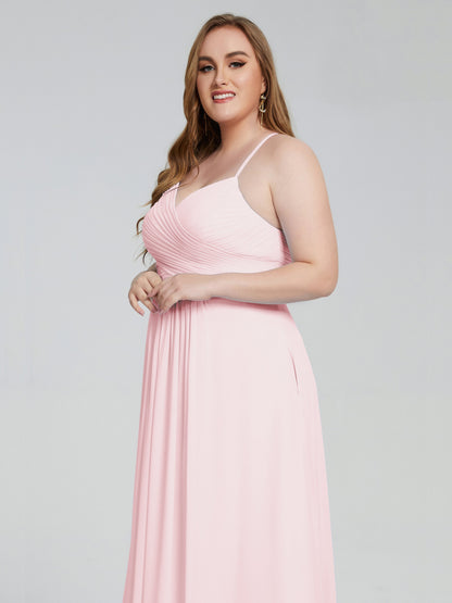 Julianna Modest Spaghetti Straps Plus Size Bridesmaid Dresses
