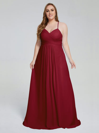 Julianna Modest Spaghetti Straps Plus Size Bridesmaid Dresses