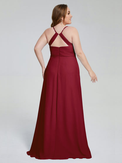 Julianna Modest Spaghetti Straps Plus Size Bridesmaid Dresses