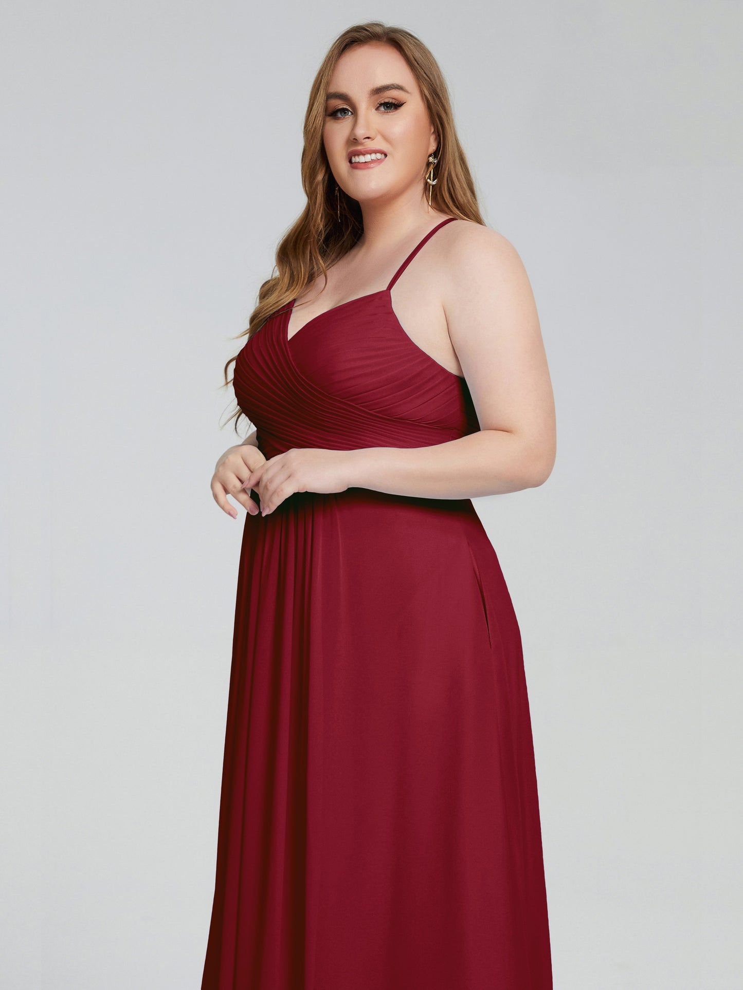 Julianna Modest Spaghetti Straps Plus Size Bridesmaid Dresses