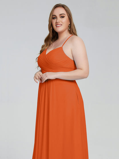 Julianna Modest Spaghetti Straps Plus Size Bridesmaid Dresses